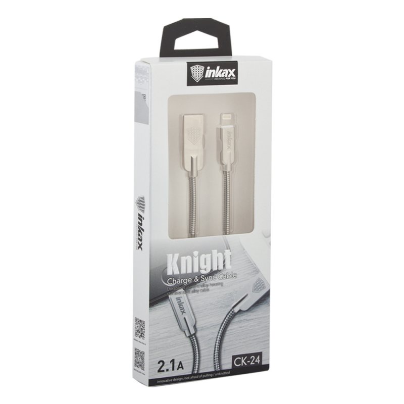 фото USB Кабель Inkax Knight CK-24 Apple 8 pin, 0L-00040085, серебряный