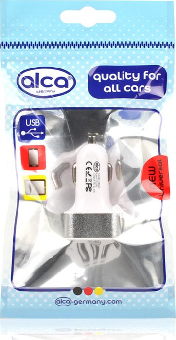 фото Автомобильное зарядное устройство Alca, 510520, с 3-мя USB, белый, серебристый