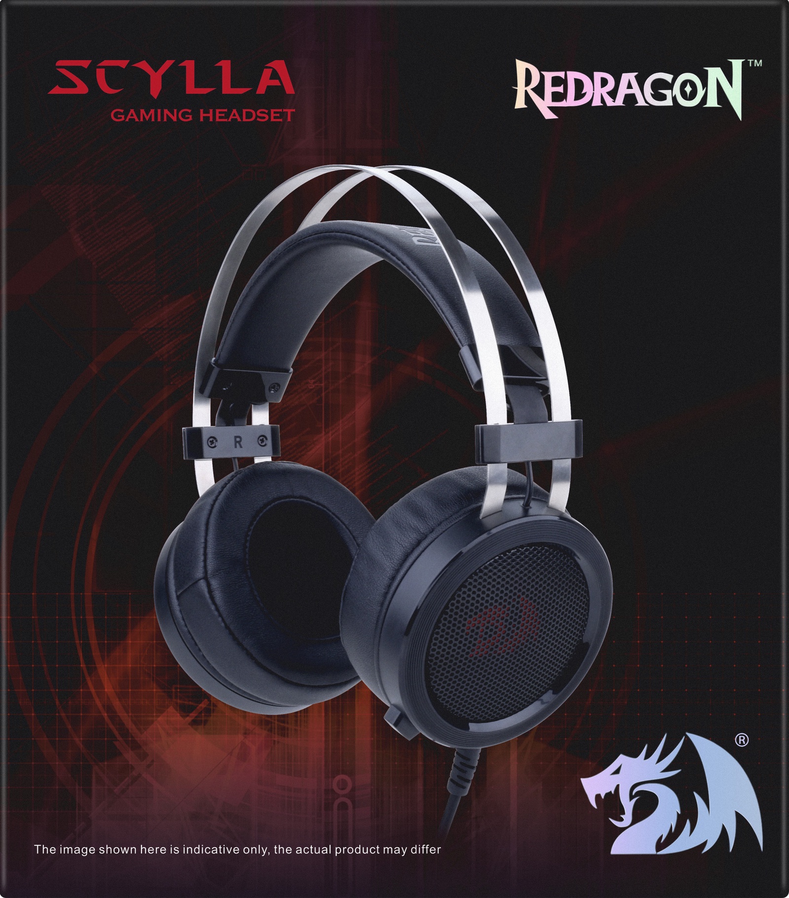 фото Игровая гарнитура Redragon Scylla черный+красный, кабель 2 м