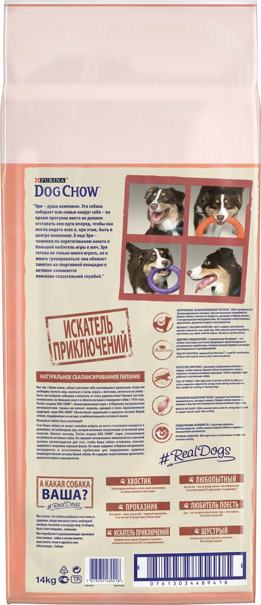 фото Корм сухой Dog Chow "Active" для активных взрослых собак, с курицей, 14 кг