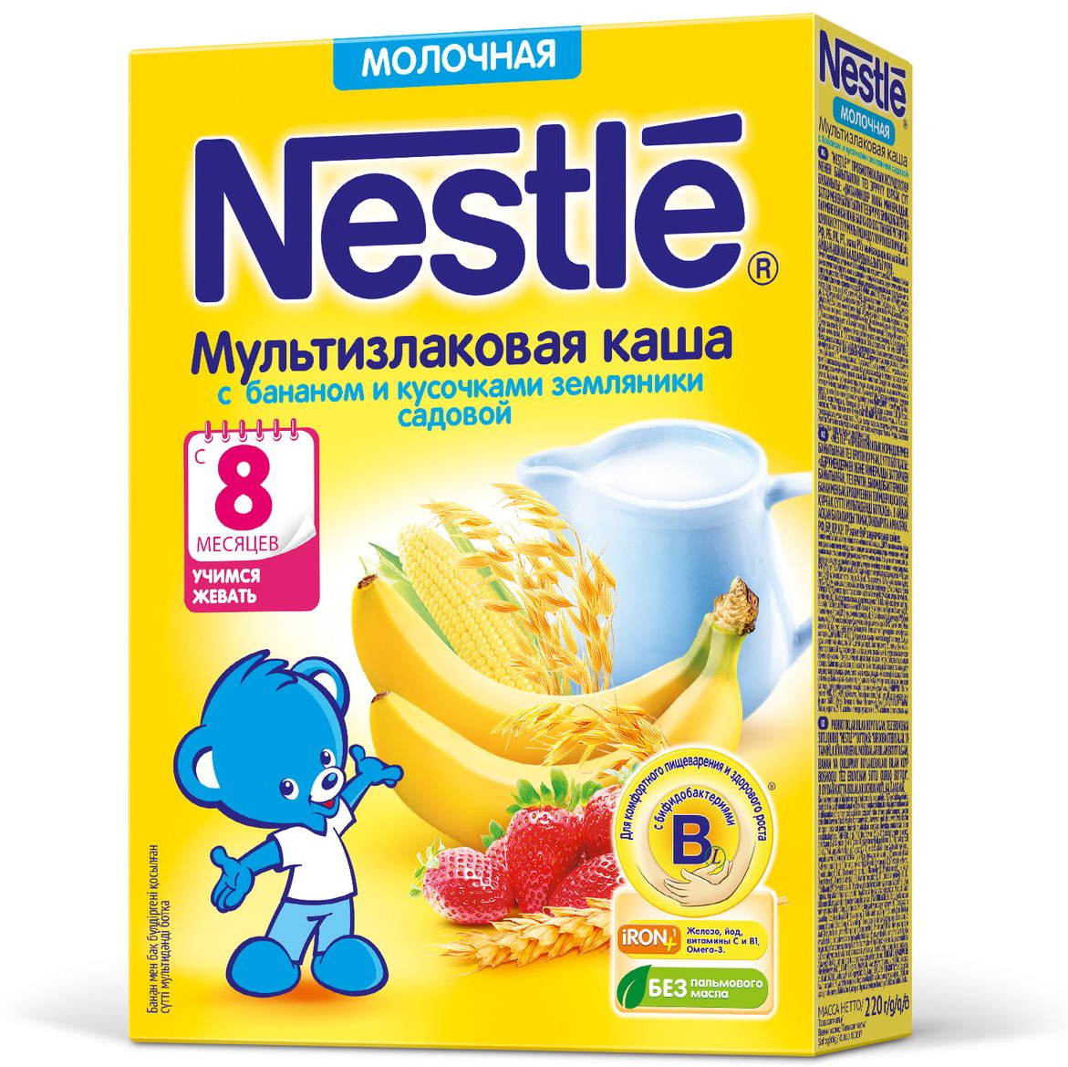 Характеристики Nestle мультизлаковая с бананом и земляникой каша ...