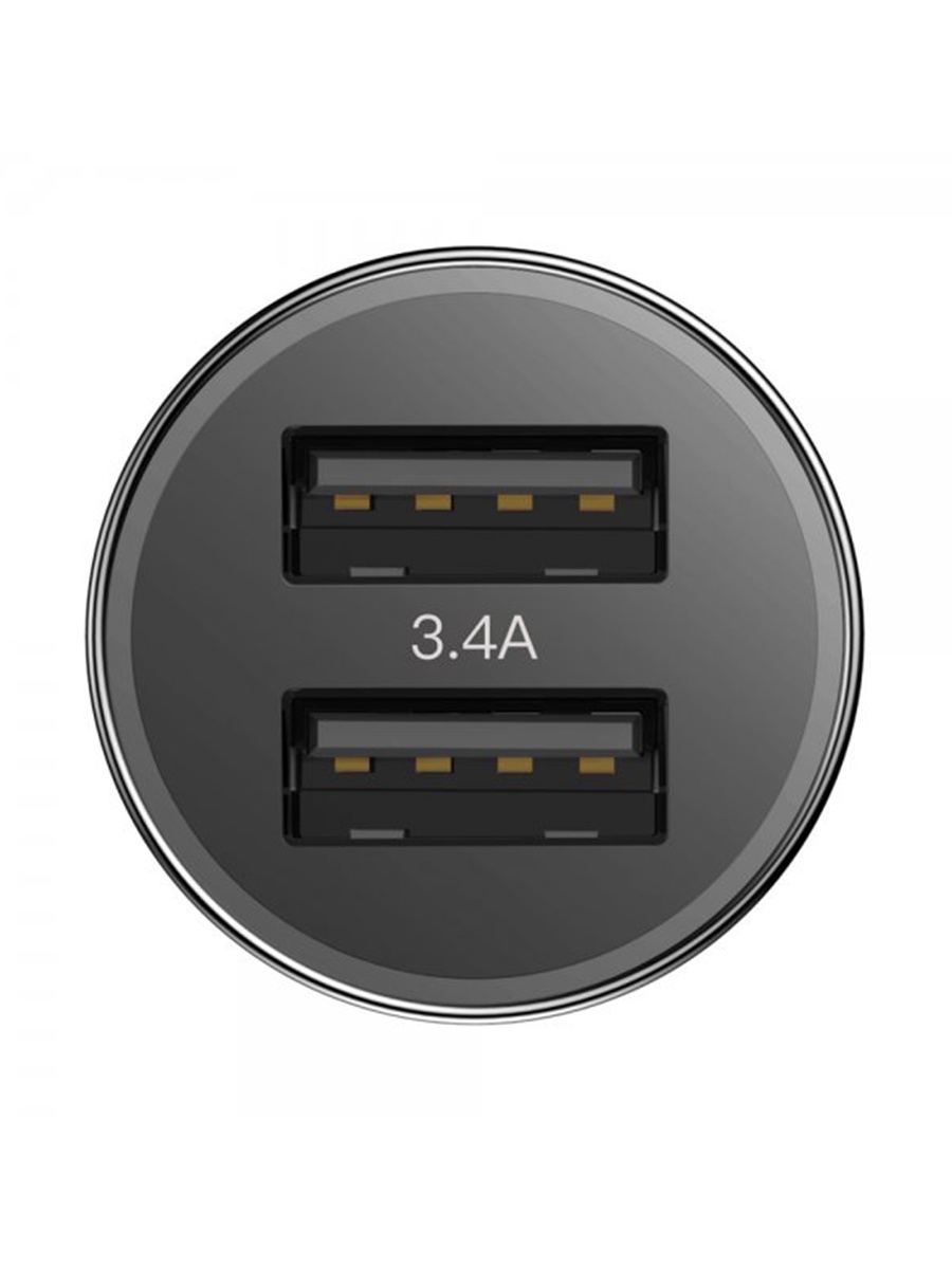 фото Азу 2USB+кабель USB-iP Baseus TZXLD-A01 1m Black