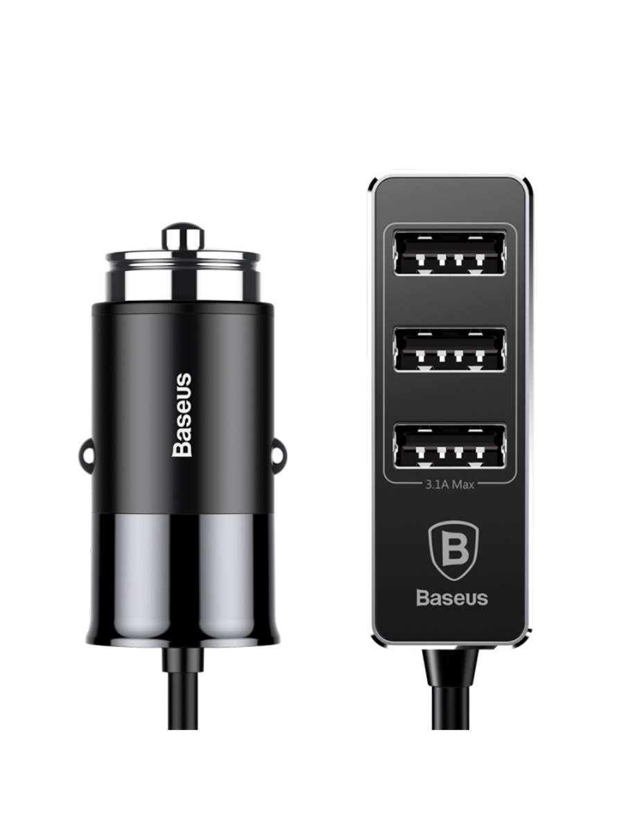 фото Автомобильное зарядное устройство Baseus Enjoy Together CCTON-01 4 порта USB, 572612, черный