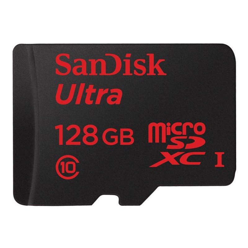 фото Карта памяти SanDisk MicroSD 128GB Class 10 Ultra Android UHS-I (80 Mb/s) + SD адаптер - Tablet Packaging, черный