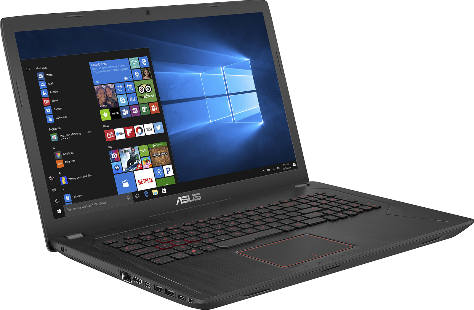 фото Игровой ноутбук ASUS FX553VE, 90NB0DX7-M08180, 15.6", черный