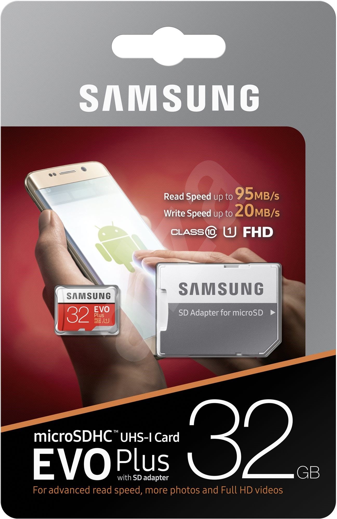 фото Карта памяти Samsung MicroSD  32GB  Class 10 Evo Plus UHS-I U1 (20/95 Mb/s) + SD адаптер