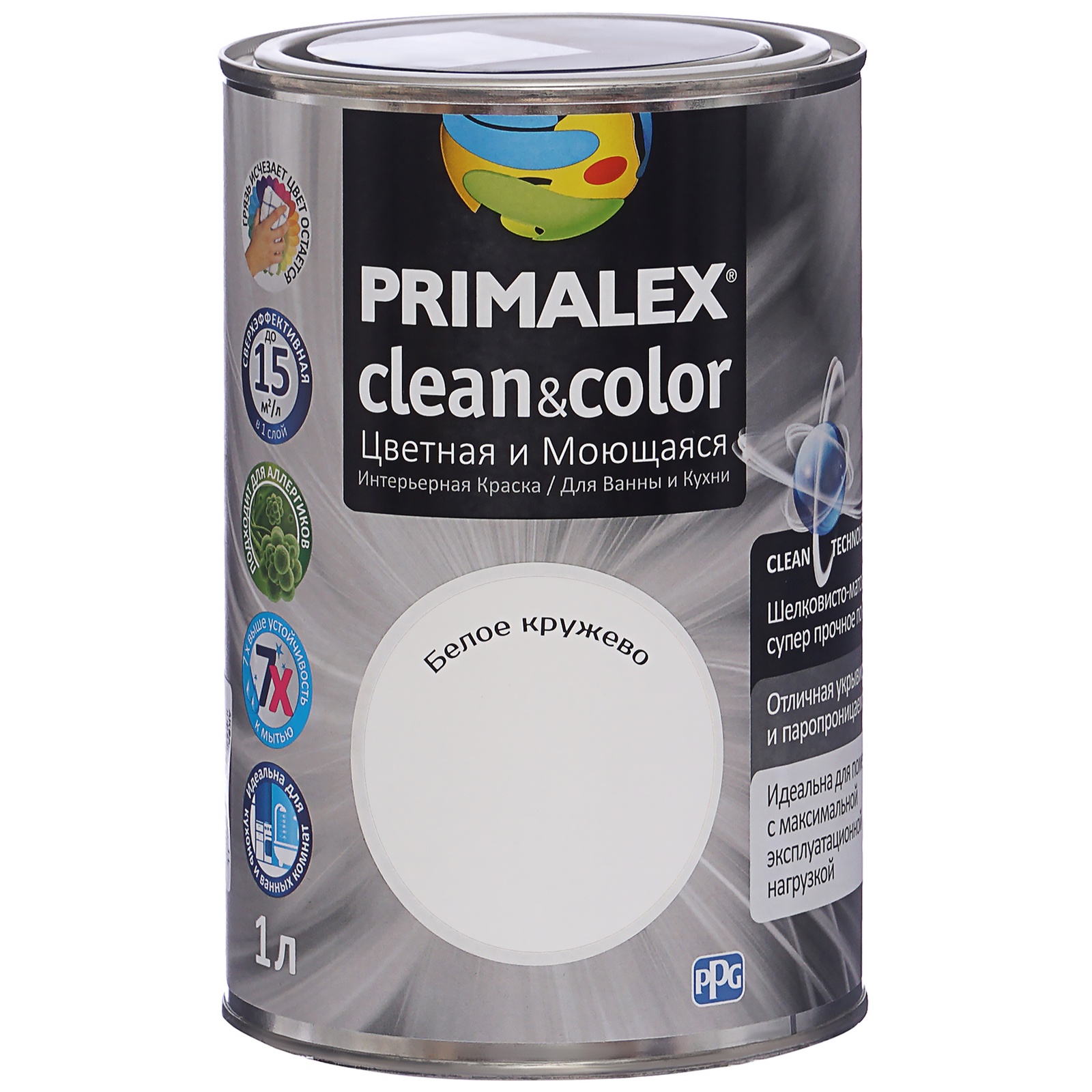 фото Краска Pr-x Clean&Color Белое кружево 1л Ppg