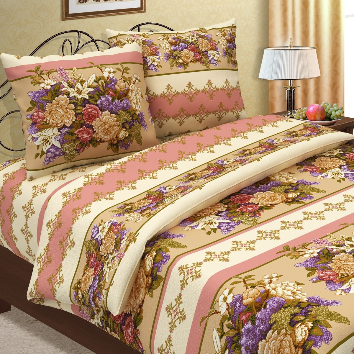 фото Комплект постельного белья Letto, B375-6, евро, наволочки 70х70, бежевый Letto home textile