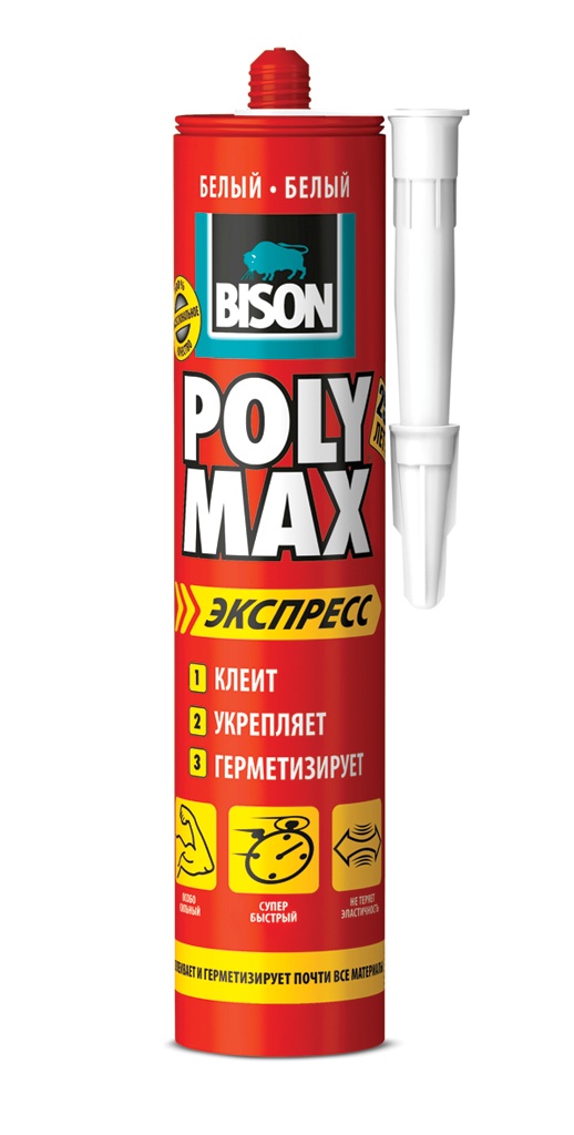 фото Монтажный клей BISON BISON POLY MAX EXPRESS WHITE CRT 425G, 6307937