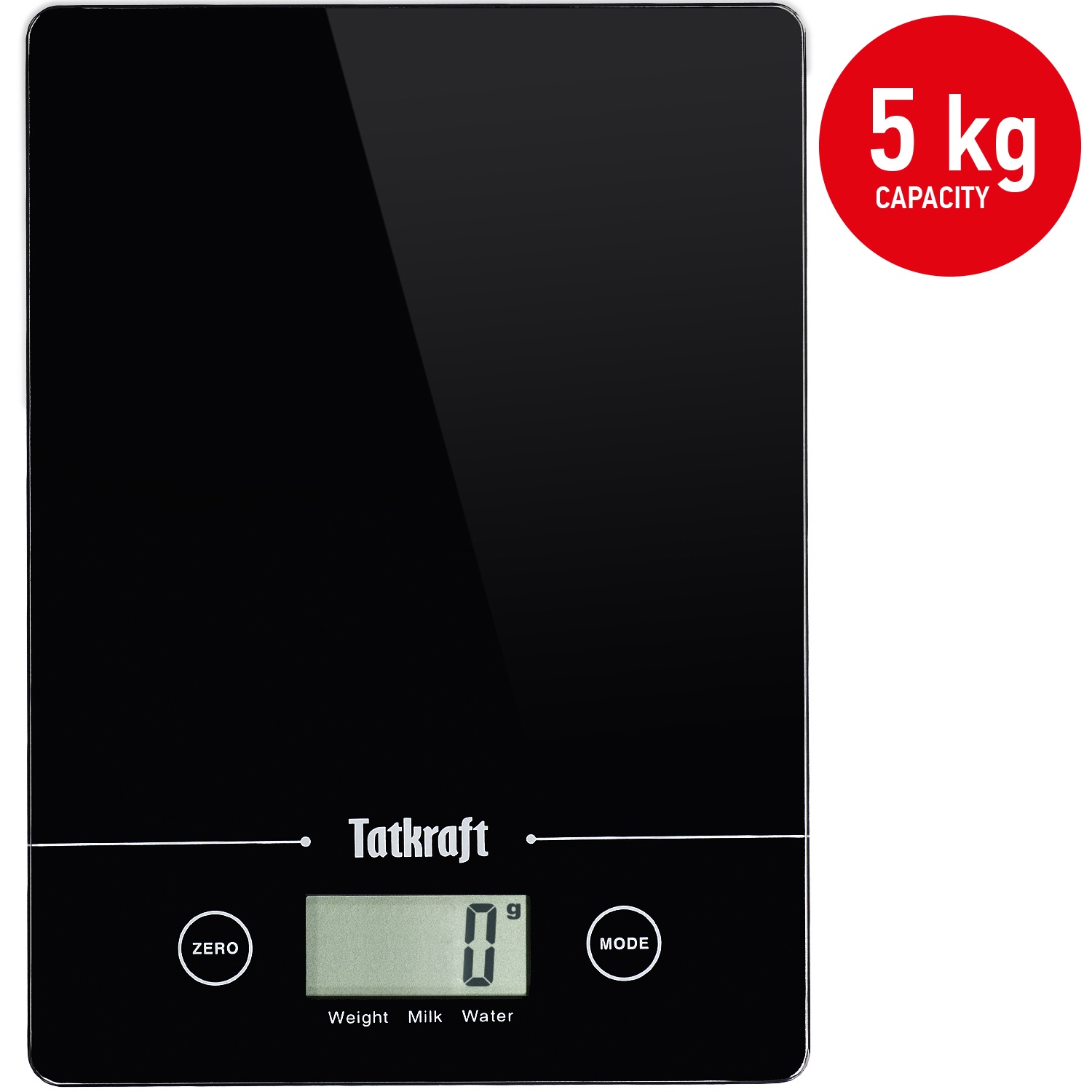 Кухонные весы Tatkraft GLAZE 20306, 5 кг максимальный вес, черный Кухонные весы Tatkraft GLAZE 20306, 5 кг максимальный вес, черный