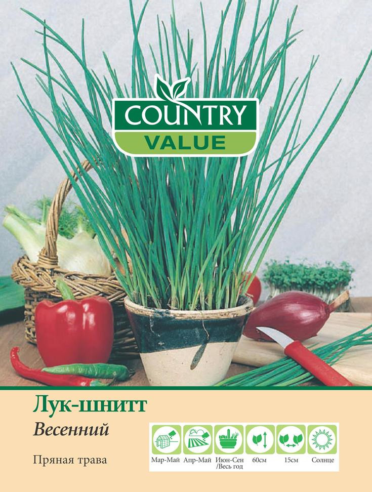 фото Семена Country Value "Лук-шнитт Весенний", 20250, 370 шт