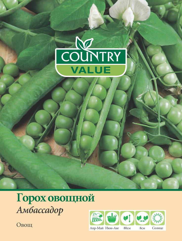 фото Семена Country Value "Горох овощной Амбассадор", 20286, 40 шт
