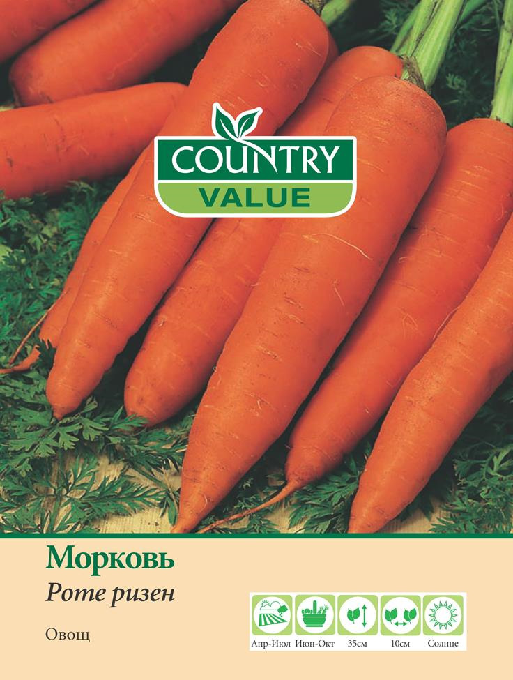 фото Семена Country Value "Морковь Роте Ризен", 20323, 500 шт