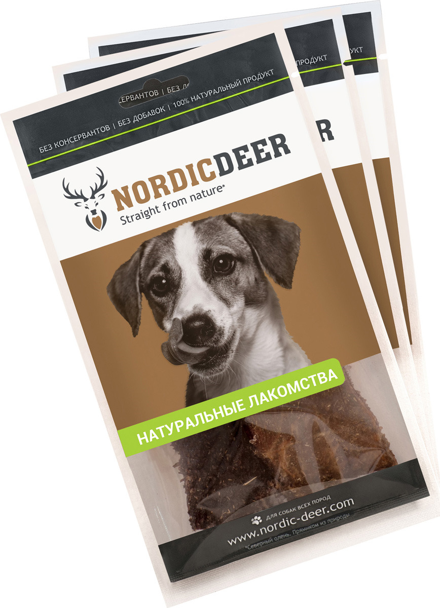 фото Лакомство для собак "Nordic Deer" Рубец говяжий 40гр (3шт)