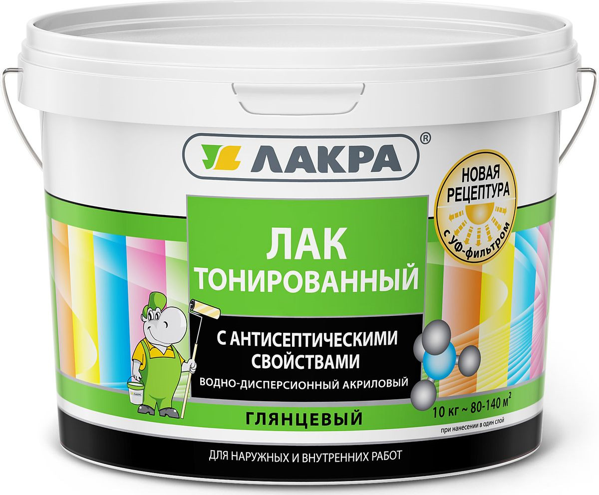 Лак Лакра воднодисперсионный акриловый тонированный (10 кг) полиакриловый