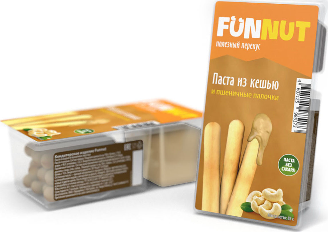 фото Хлебные палочки Funnut с пастой кешью, 80 г