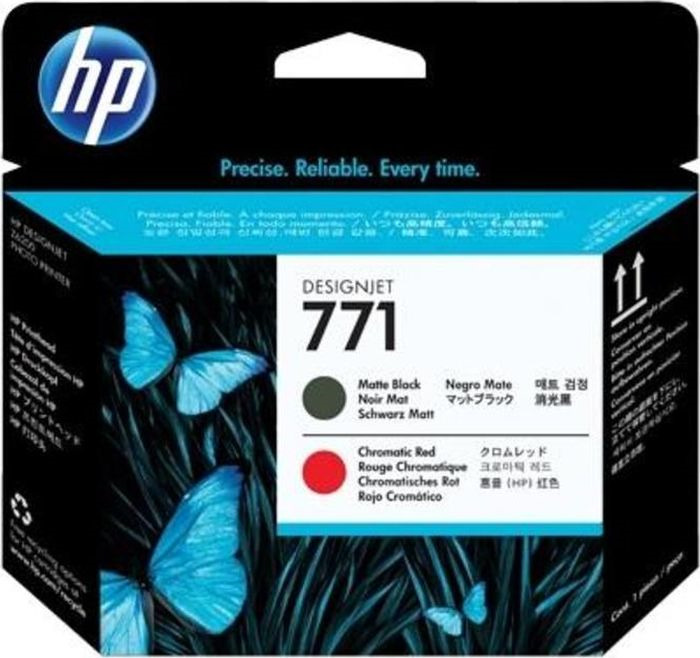 Печатающая головка HP 771 (CE017A), черный матовый, хроматический красный