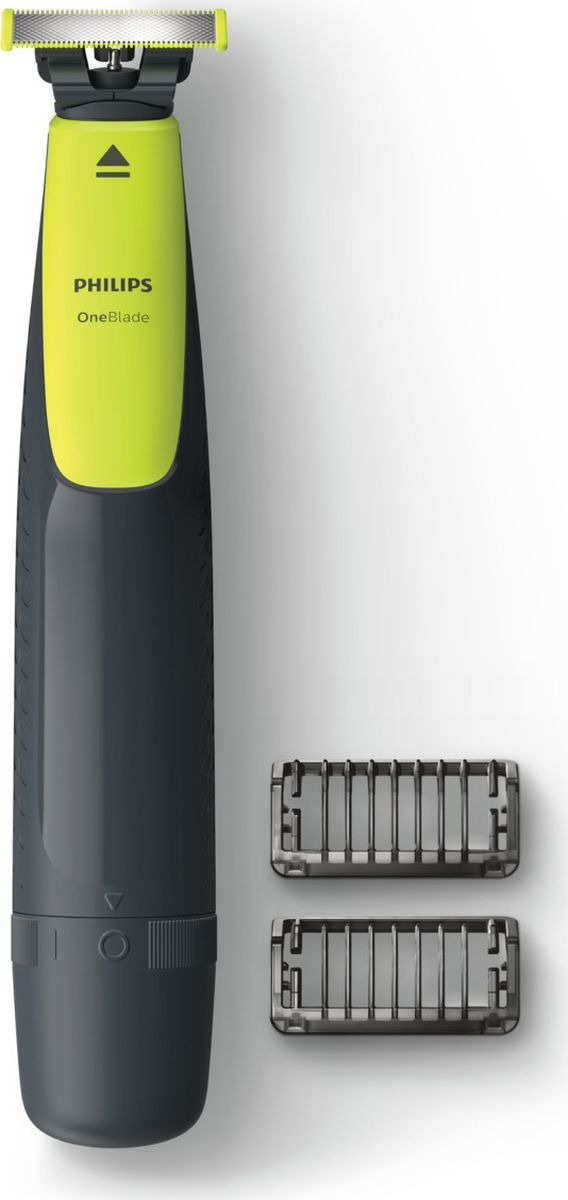 Триммер для бороды и усов Philips OneBlade QP2510/11 с 2 насадками-гребнями Триммер для бороды и усов Philips OneBlade QP2510/11 с 2 насадками-гребнями