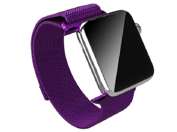 фото Ремешок для Apple Watch 42 мм металлический фиолетовый магнитный замок Aceshley