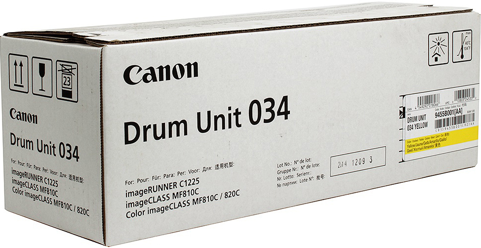 фото Фотобарабан DRUM UNIT Canon C-EXV034Y для iR C1225/iF. Желтый. 34 000 страниц.