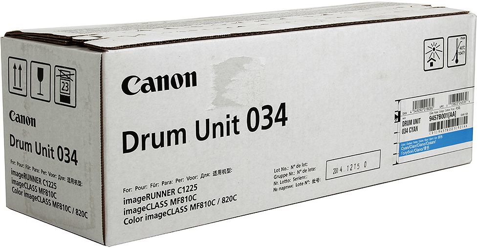 фото Фотобарабан DRUM UNIT Canon C-EXV034C для iR C1225/iF. Голубой. 34 000 страниц.