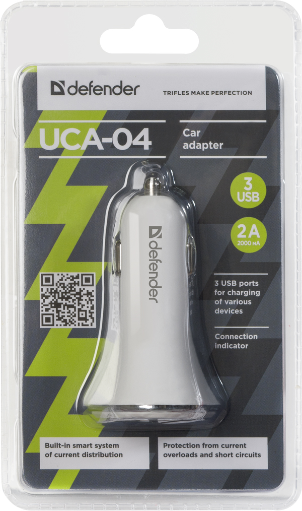 фото Автомобильное зарядное устройство Defender UCA-04 3 порта USB, 5V / 6A