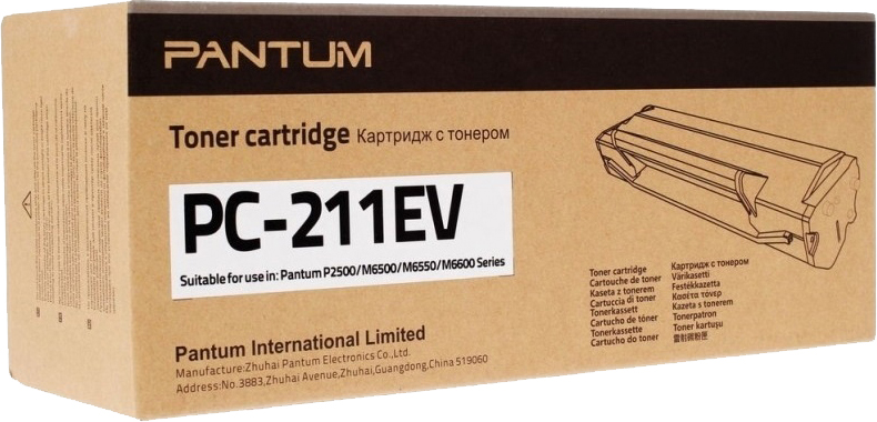 Тонер-картридж Pantum PC-211EV, черный, для лазерного принтера, оригинал