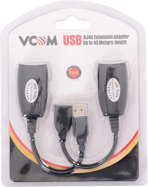 фото Адаптер-удлинитель USB-AMAF/RJ45, по витой паре до 45m , VCOM <CU824>