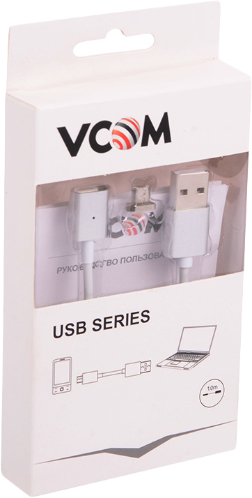 фото Кабель VCOM USB2.0 Am - micro-B 5P, VUS7000, с магнитным адаптером, 1 м