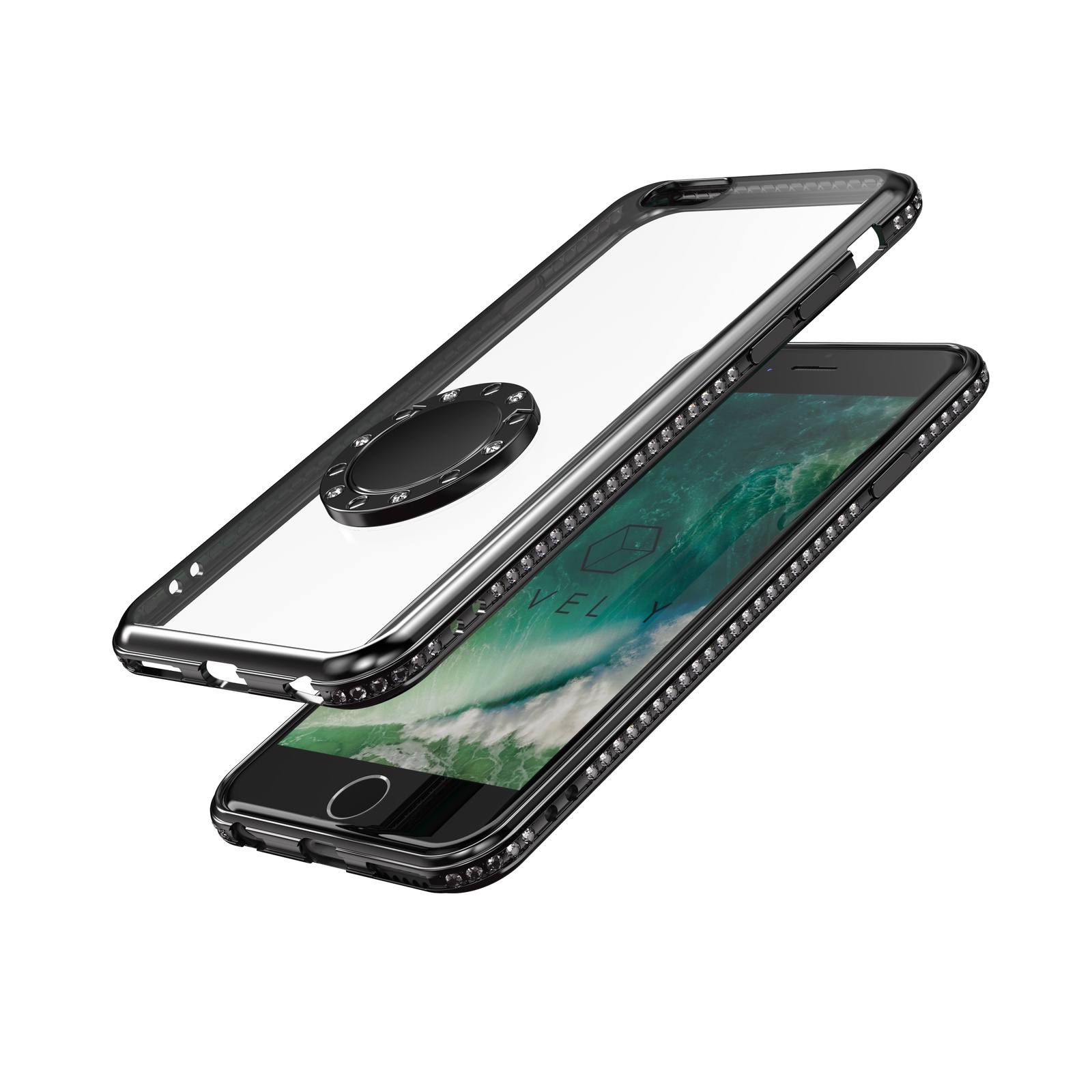 Накладка Level Y chrome border brilliant with ring для Apple Iphone 6/6S, 4660041402827, черный Накладка Level Y chrome border brilliant with ring для Apple Iphone 6/6S, 4660041402827, черный