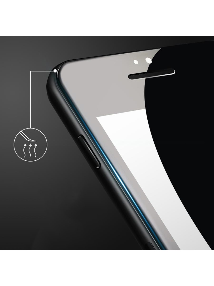 фото Защитное стекло для iPhone 7/8 на полный экран 5D Full Screen. Черное Yoho