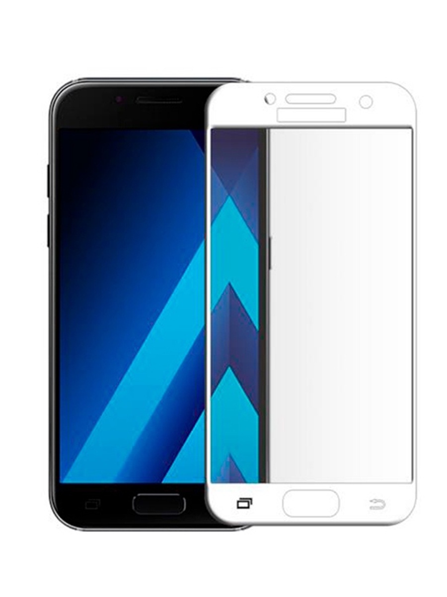 фото Защитное стекло для Samsung Galaxy A3 (2017) на полный экран 5D Full Screen. Белое Yoho
