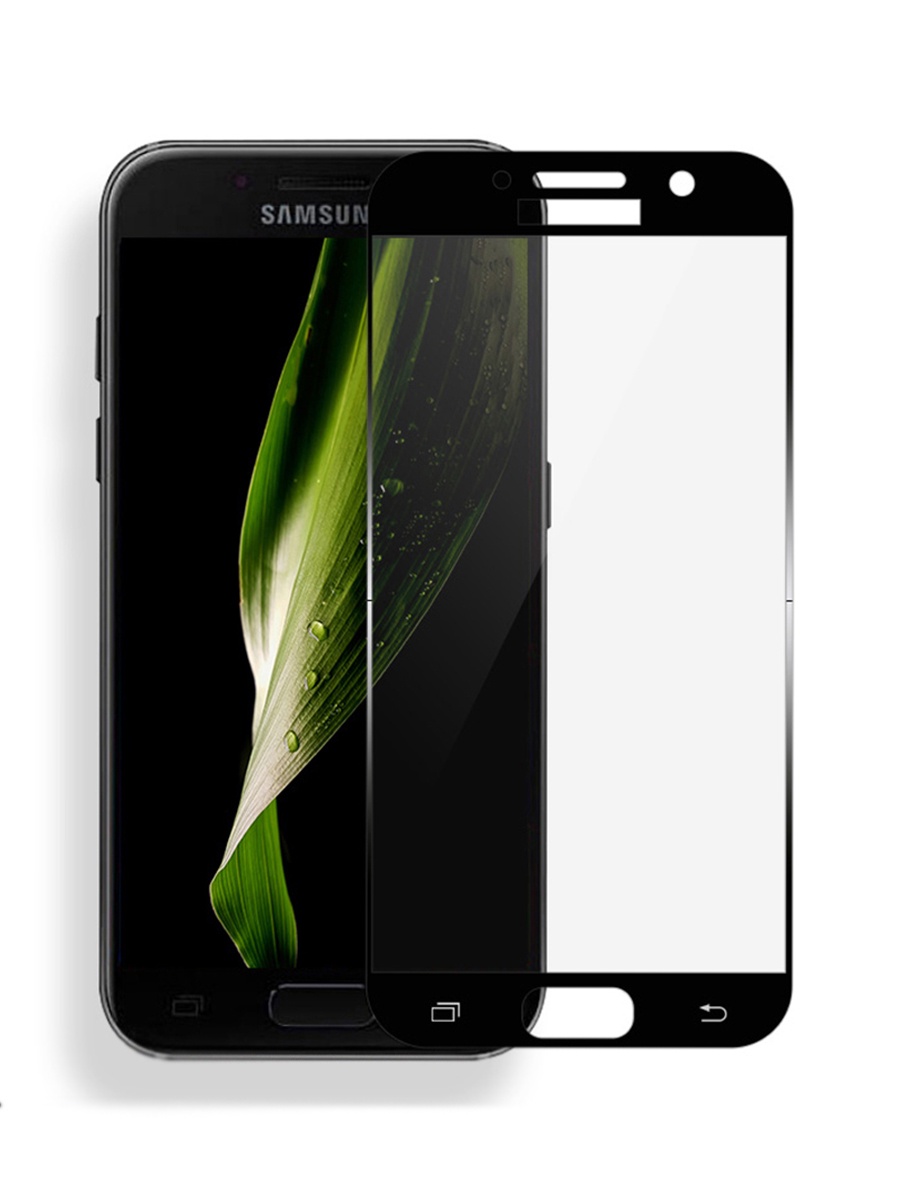 фото Защитное стекло для Samsung Galaxy A7 (2017) на полный экран 5D Full Screen. Черное Yoho