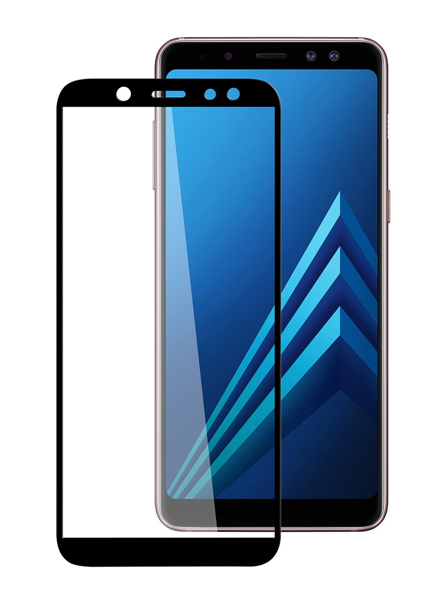 фото Защитное стекло для Samsung Galaxy A6 на полный экран 5D Full Screen. Черное Yoho
