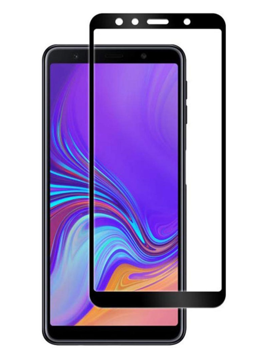 фото Защитное стекло для Samsung Galaxy A7 (2018) на полный экран 5D Full Screen. Черное Yoho