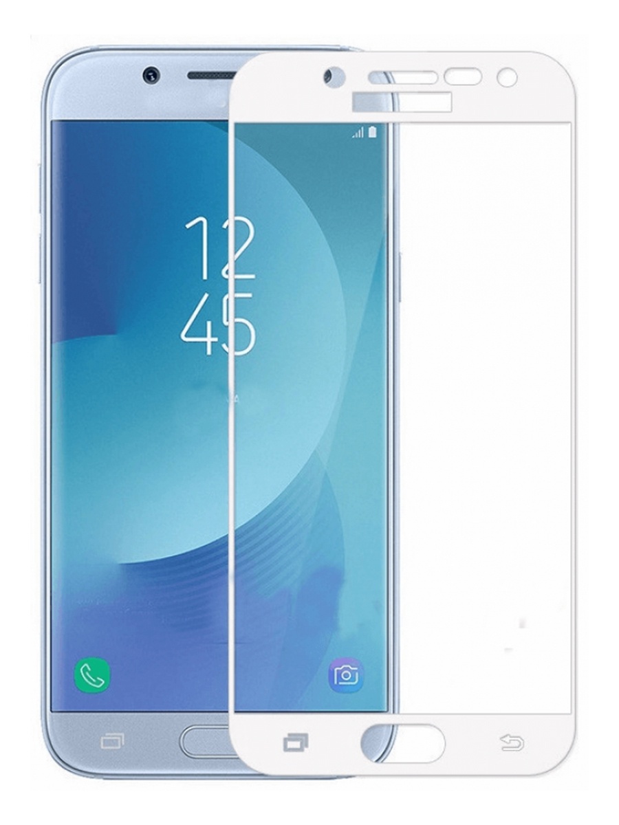 фото Защитное стекло для Samsung Galaxy J3 (2017) на полный экран 5D Full Screen. Белое Yoho