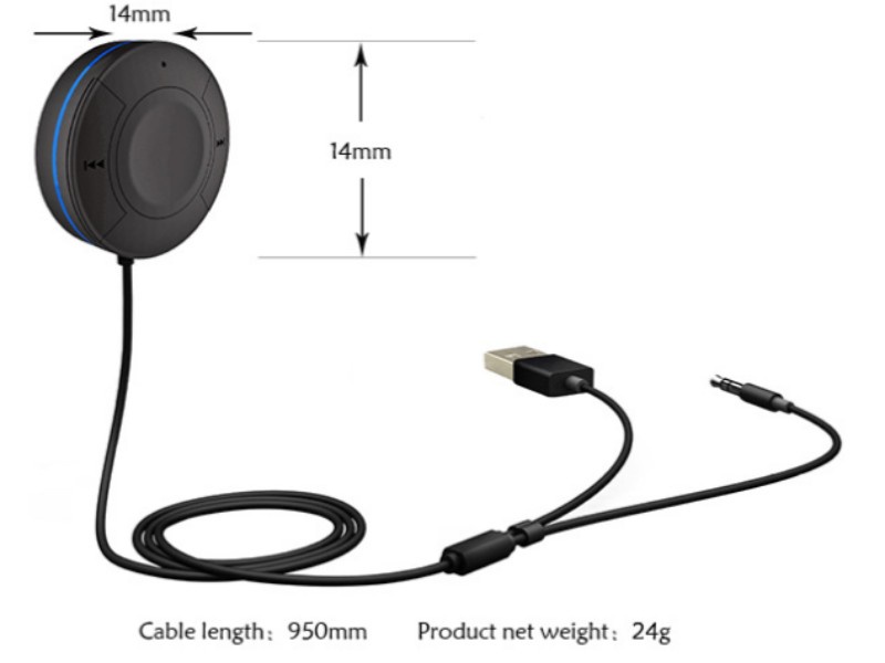 фото Bluetooth адаптер Quantoom Bluetooth AUX SE с Hands Free, черный