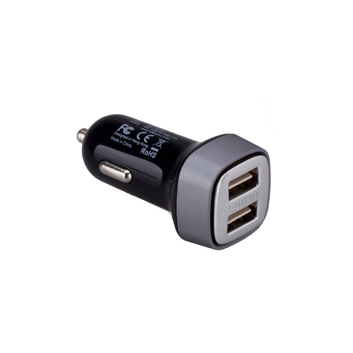 фото Автомобильное зарядное устройство Momax MOMAX Polar Light Series Car Charger-Dual USB UC4D, 4894222040878, черный, серебристый