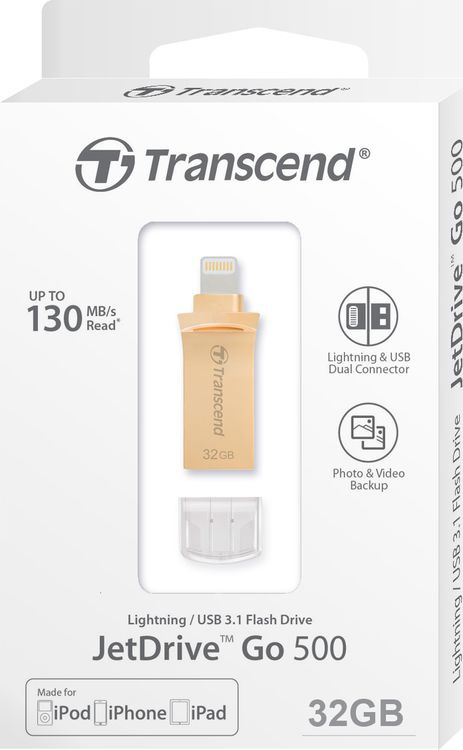 фото Флеш Диск Transcend 32Gb JetDrive Go 500 TS32GJDG500G USB3.1 золотистый