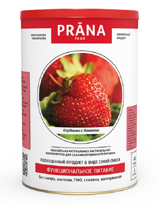 фото Фитнес питание Prana food Коктейль - Клубника c бананом