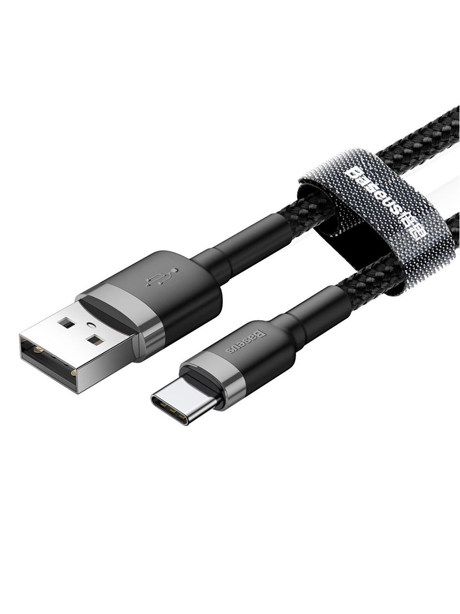 фото Кабель USB-Type-C Baseus Cafule, 2 м, CATKLF-CG1, gray black