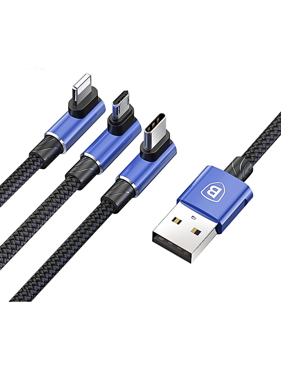 фото Кабель Multi USB Baseus, 1.2 м, CAMLT-WZ03, blue