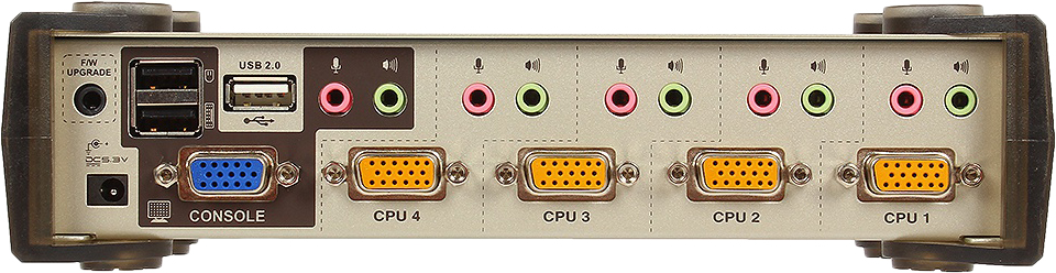 фото Переключатель ATEN KVM Switch CS1734B-A7-G 4 cpu PS2/USB+VGA, со шнурами USB 2х1.2м.+2х1.8м., 2048x1536, настол., исп.спец.шнуры, OSD, некаскад.