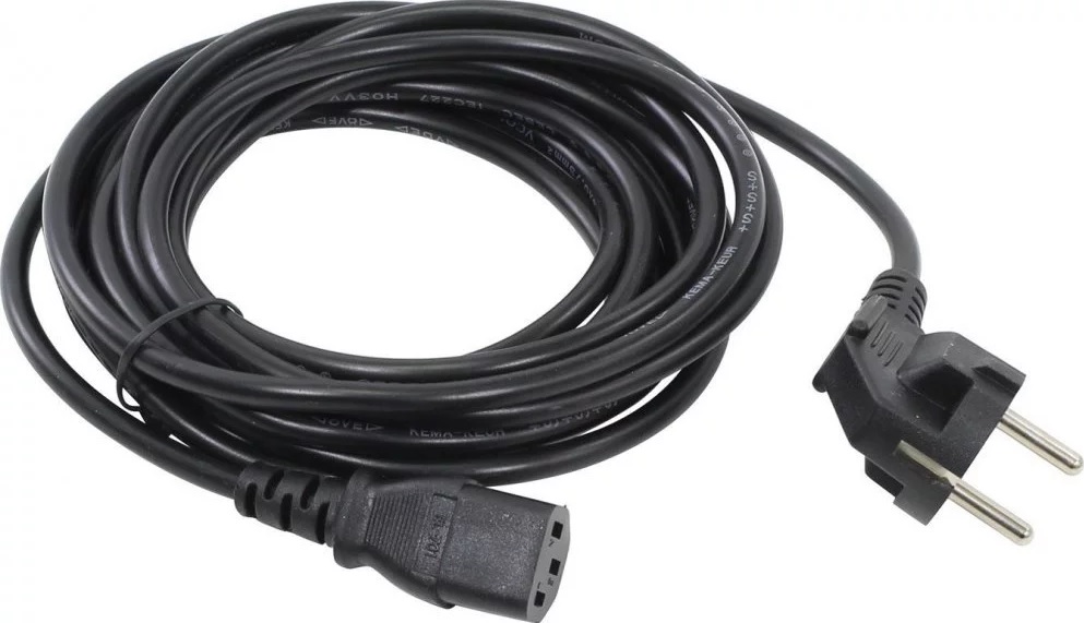 фото Кабель компьютер-розетка 220V (EURO) <VDE> 3G*0,75mm2 VCOM {CE021-CU} 5м