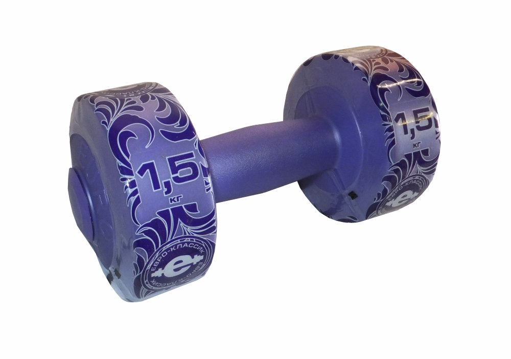 фото Гантель Euro classic ES-0375, фиолетовый, 1,5 кг