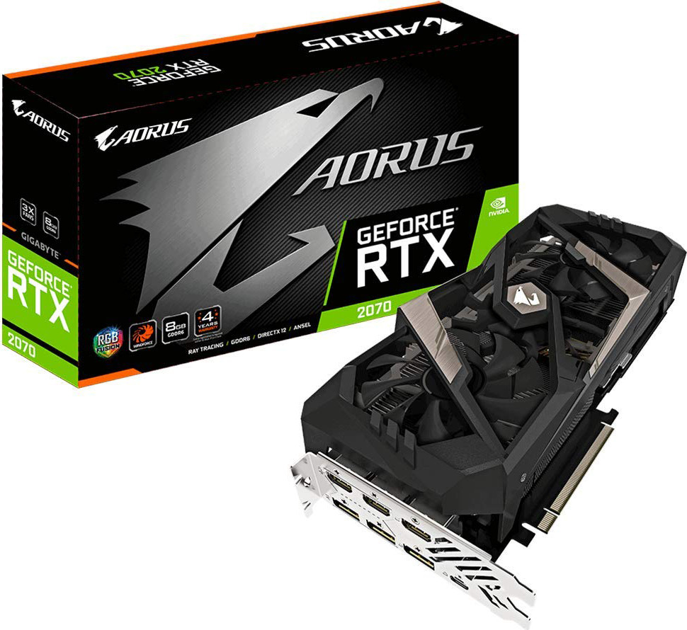 фото Видеокарта Gigabyte AORUS GeForce RTX 2070 8GB, GV-N2070AORUS-8GC