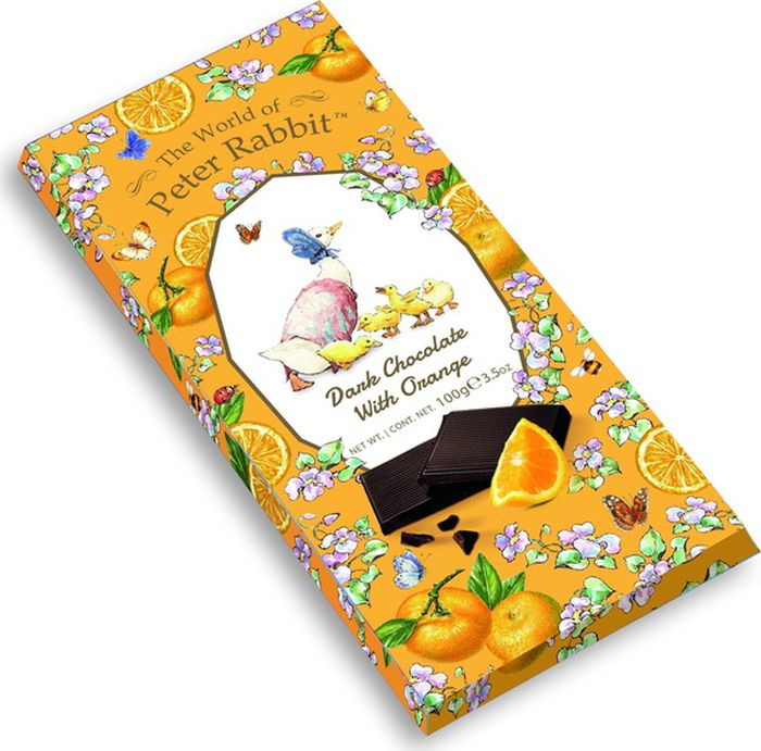 фото Шоколад The World of Peter Rabbit Bar Dark Orange Goose темный, с апельсином, 100 г