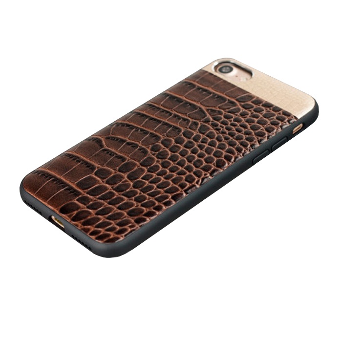 Чехол для телефона Comma Croco 2 для Apple iPhone 7/8, коричневый, темно-коричневый