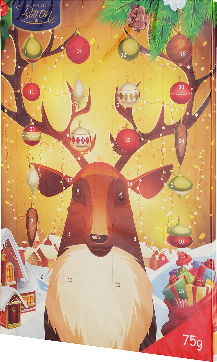 фото Шоколад молочный Сhoco Toffee "Baron Новогодний календарь", 75 г Choco toffee