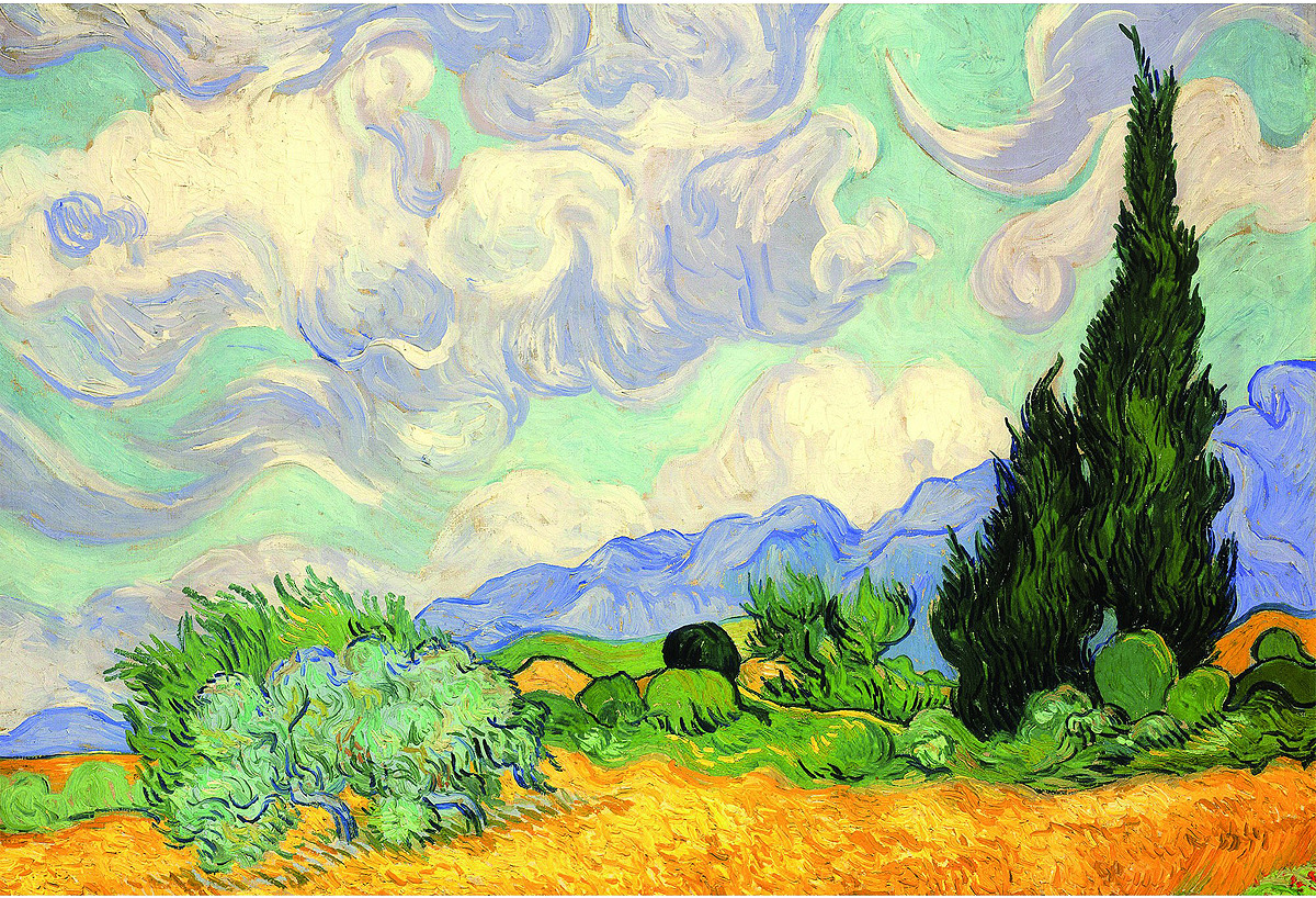 Винсент Ван Гог пшеничное поле с кипарисом оригинал